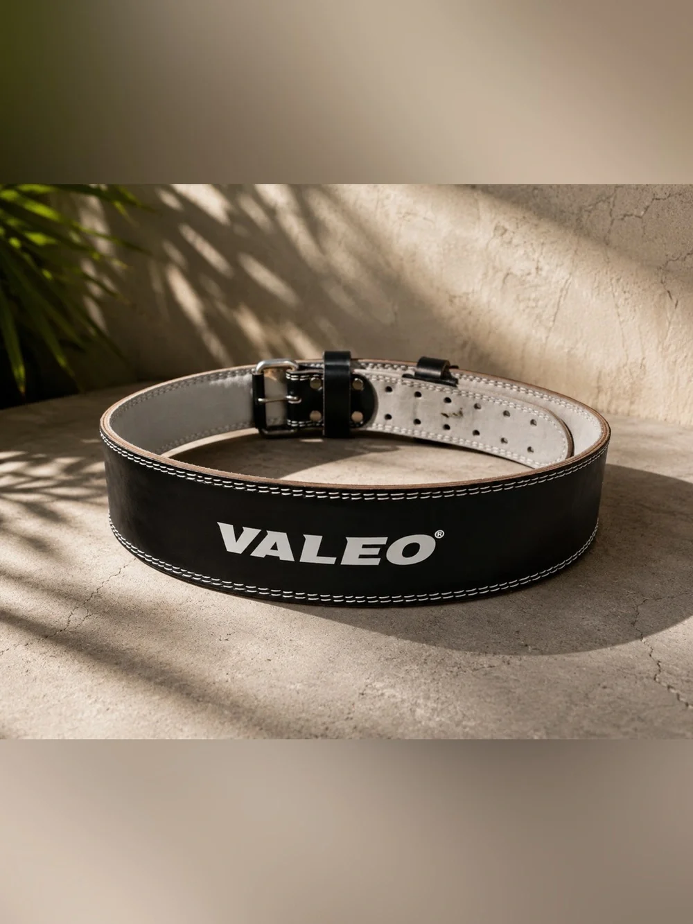 Valeo Leather Weightlifting Belt Black Powerlifting Gym Belt OS